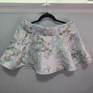 Sugar Thrillz Baroque Princess Mini Flare Skirt size M NWOT